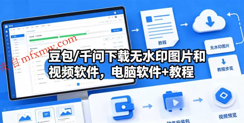 豆包/千问下载无水印图片和视频软件，电脑软件+教程
