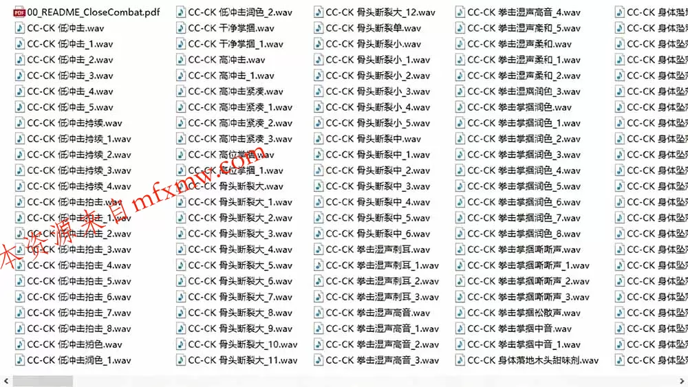 宝藏级别音效！2828种近身搏斗拳打脚踢音效素材，全部中文分类，免解压使用 Close Combat