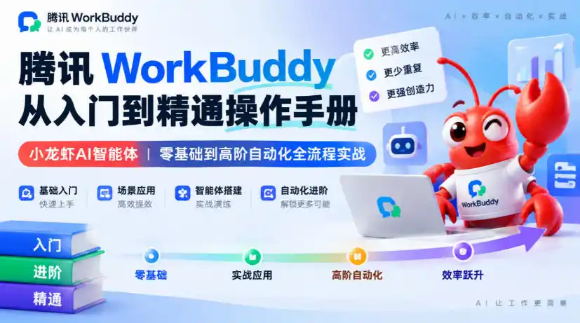 腾讯WorkBuddy从入门到精通操作手册|小龙虾AI智能体,零基础到高阶自动化全流程实战【文档】-免费项目网
