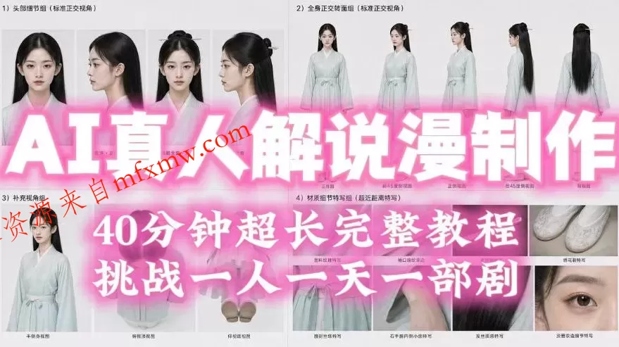 2026年AI真人解说漫剧自动批量化制作教程，40分钟超长完整，自动批量化制作，挑战一人一天一部剧！