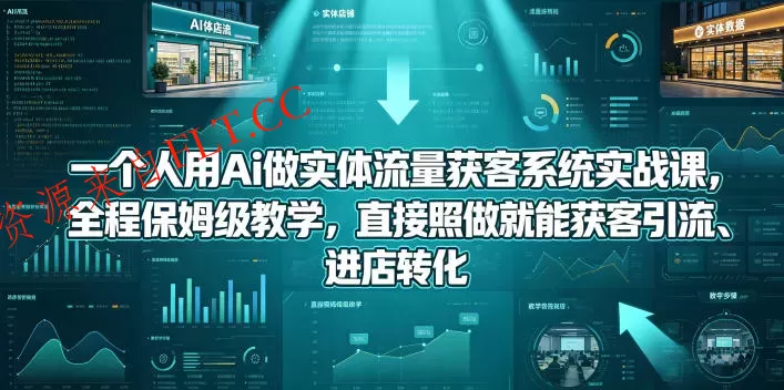 一个人用Ai做实体流量获客系统实战课,全程保姆级教学,直接照做就能获客引流、进店转化