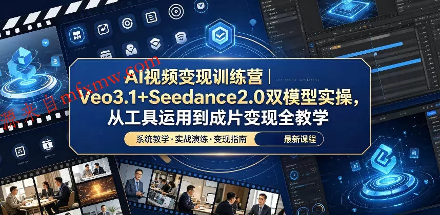 AI视频变现训练营|Veo3.1+Seedance2.0双模型实操,从工具运用到成片变现全教学