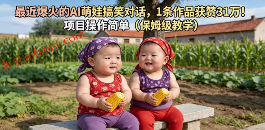 最近爆火的AI萌娃搞笑对话,1条作品获赞31W,项目操作简单(保姆级教学)