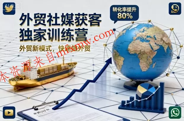 外贸社媒获客独家训练营，外贸新模式，快速做外贸（更新26年07月27日）
