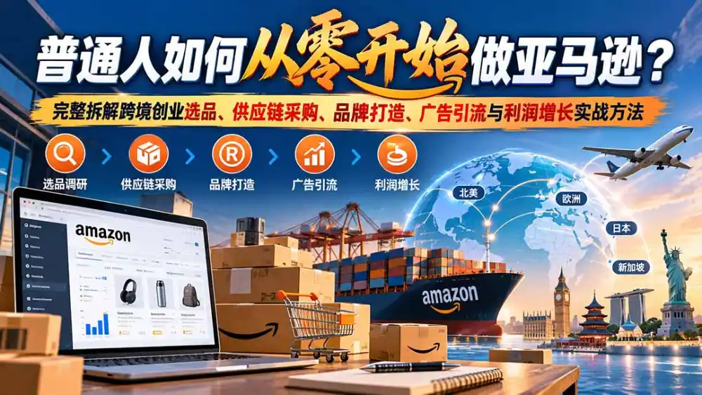 普通人如何从零开始做亚马逊？完整拆解跨境创业选品、供应链采购、品牌打造、广告引流与利润增长实战方法-免费项目网