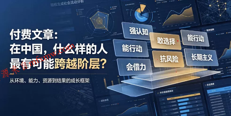 付费文章:在中国,什么样的人最有可能跨越阶层?
