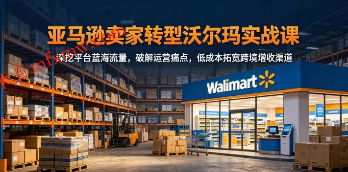 亚马逊卖家转型沃尔玛实战课,深挖平台蓝海流量,破解运营痛点,低成本拓宽跨境增收渠道