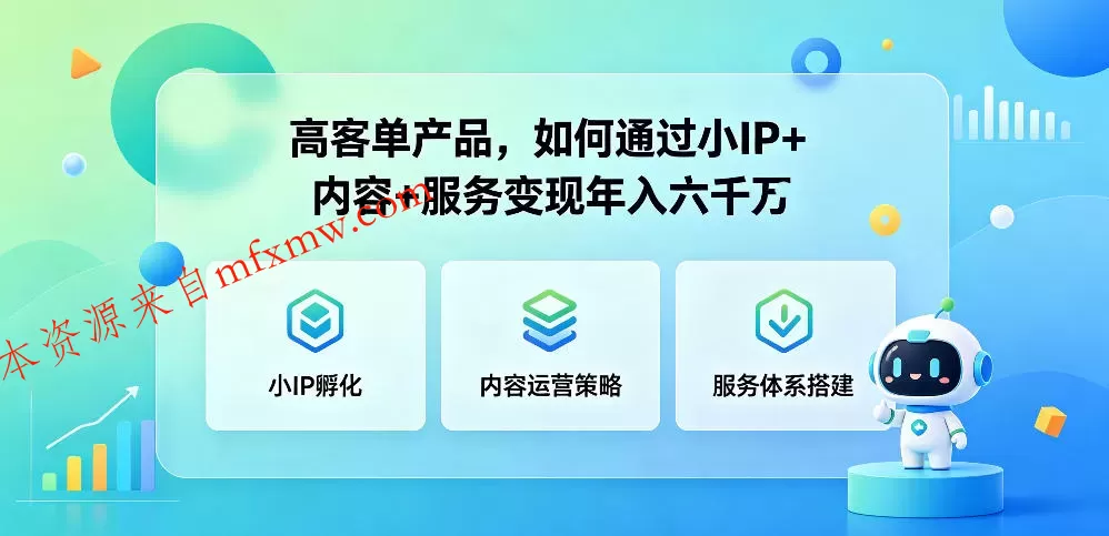 高客单产品，如何通过小IP+内容+服务变现年入六干W