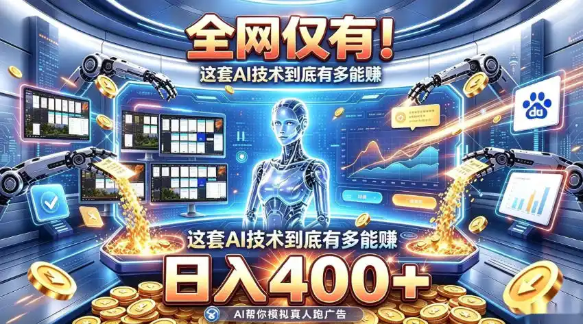 全网仅有！这套AI技术到底有多能賺，日入400+，无需人工干预，实现真正被动变现【揭秘】-免费项目网