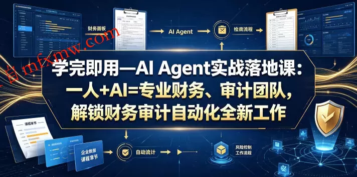 学完即用—AI Agent实战落地课：一人+AI=专业财务、审计团队，解锁财务审计自动化全新工作模式