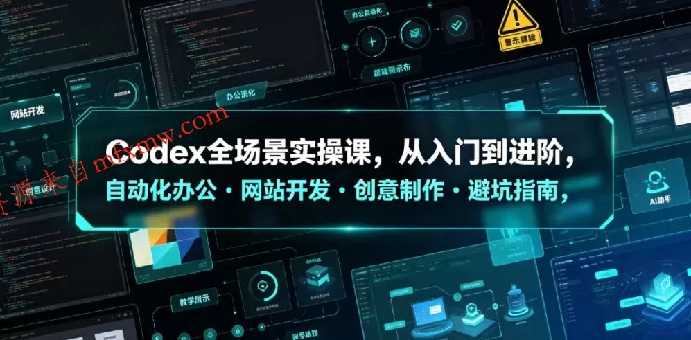 Codex全场景实操课,从入门到进阶,自动化办公・网站开发・创意制作・避坑指南,全流程教学