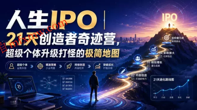 人生IPO︱21天创造者奇迹营,超级个体升级打怪的极简地图