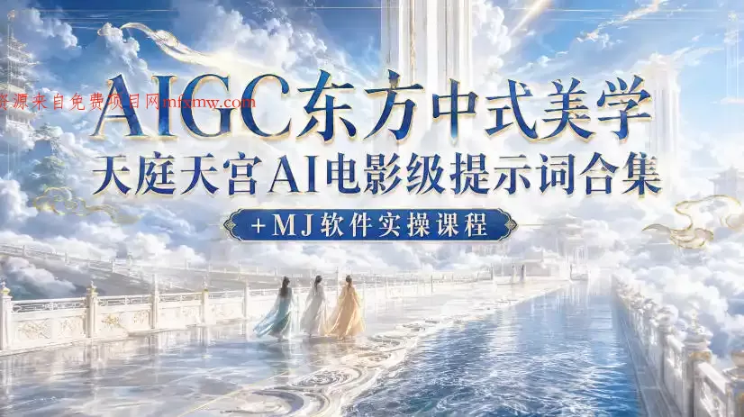 AIGC东方中式美学天庭天宫AI电影级提示词合集+MJ软件实操课程