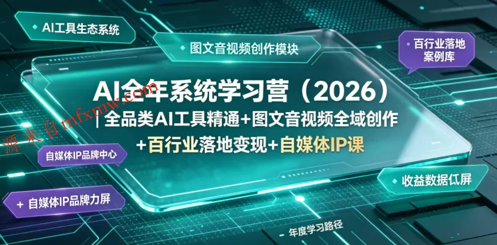 AI全年系统学习营（2026）｜全品类AI工具精通+图文音视频全域创作+百行业落地变现+自媒体IP打造年度进阶大课