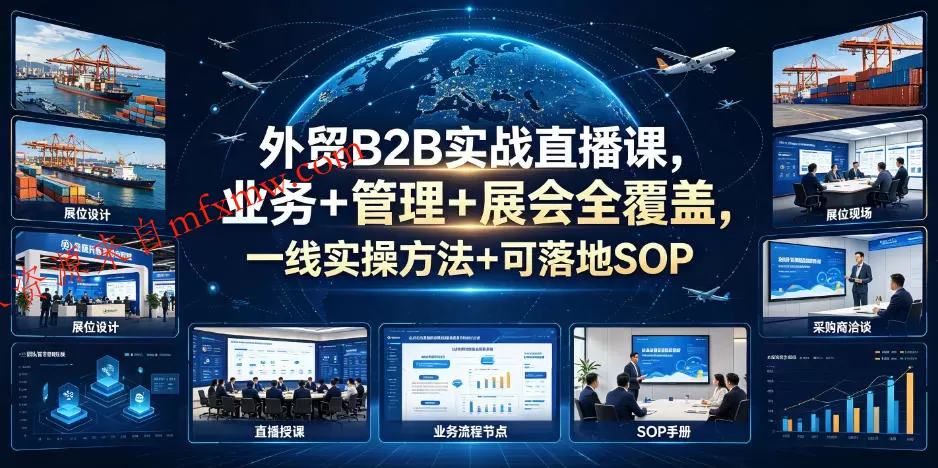 外贸B2B实战直播课，业务+管理+展会全覆盖，一线实操方法+可落地SOP