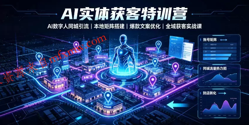 AI实体获客特训营|AI数字人同城引流、本地矩阵搭建、爆款文案优化全域获客实战课
