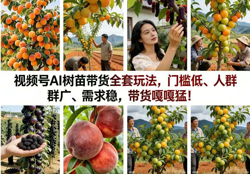 视频号AI树苗带货全套玩法，门槛低、人群广、需求稳，带货嘎嘎猛！(更新1014)-免费项目网