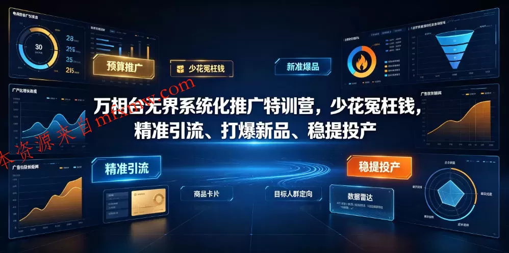 万相台无界系统化推广特训营VI0.0,少花冤枉钱,精准引流、打爆新品、稳提投产(全程录音+字幕)