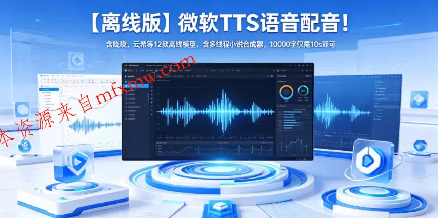 【离线版】微软TTS语音配音!含晓晓,云希等12款离线模型,含多线程小说合成器,10000字仅需10s即可