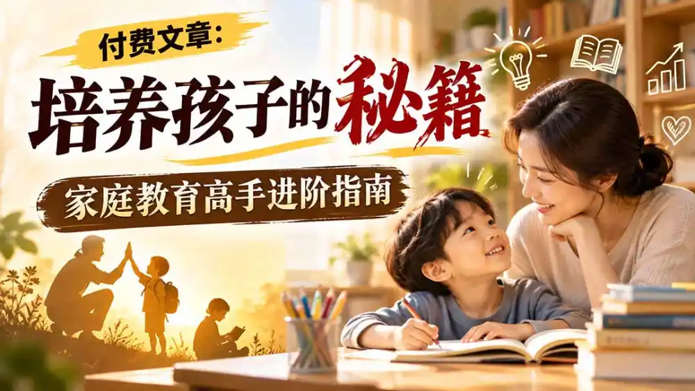 付费文章：培养孩子的秘籍，家庭教育高手进阶指南-免费项目网