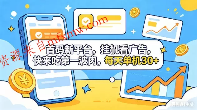 首码新平台，挂G自动看广告，快来吃第一波肉，每天单机30+，可矩阵放大【揭秘】