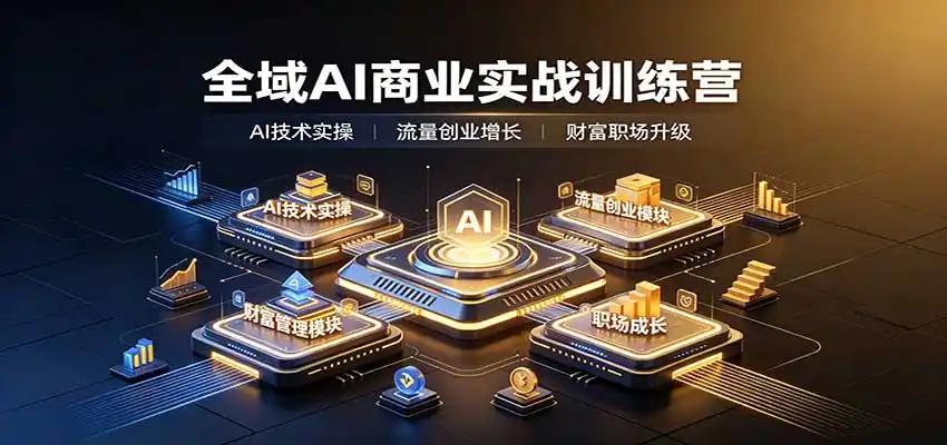 全域AI商业实战训练营：涵盖AI技术实操、流量创业、财富管理与职场成长全体系内容-免费项目网