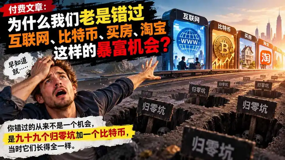 付费文章:为什么我们老是错过互联网、比特币、买 房、淘宝这样的暴富机会?-免费项目网