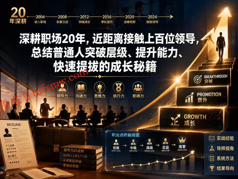 付费文章:深耕职场20年,近距离接触上百位领导,总结普通人突破层级、提升能力、快速提拔的成长秘籍(全网独家干货)