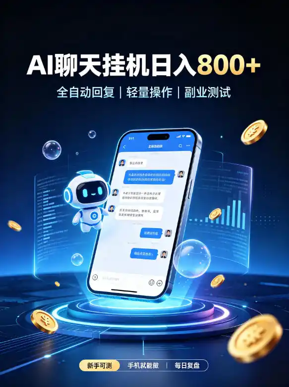 AI聊天挂G项目,日入800➕,全自动操作,适用个人副业,支持工作室矩阵操作【揭秘】