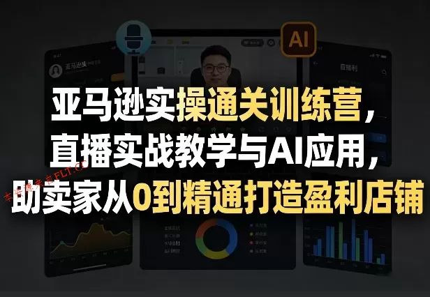 亚马逊实操通关训练营,直播实战教学与AI应用,助卖家从0到精通打造盈利店铺(更新5月8日)