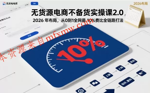 无货源电商不备货实操课2.0,2026年布局,从0到1全网最低10%费比全链路打法【更新26年5月19日】