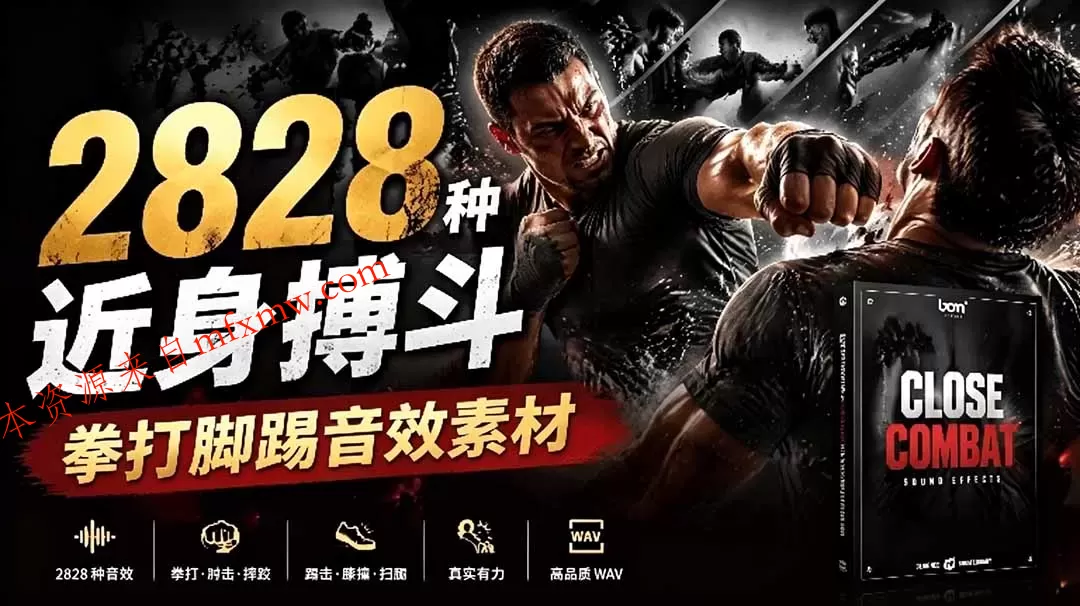 宝藏级别音效！2828种近身搏斗拳打脚踢音效素材，全部中文分类，免解压使用 Close Combat