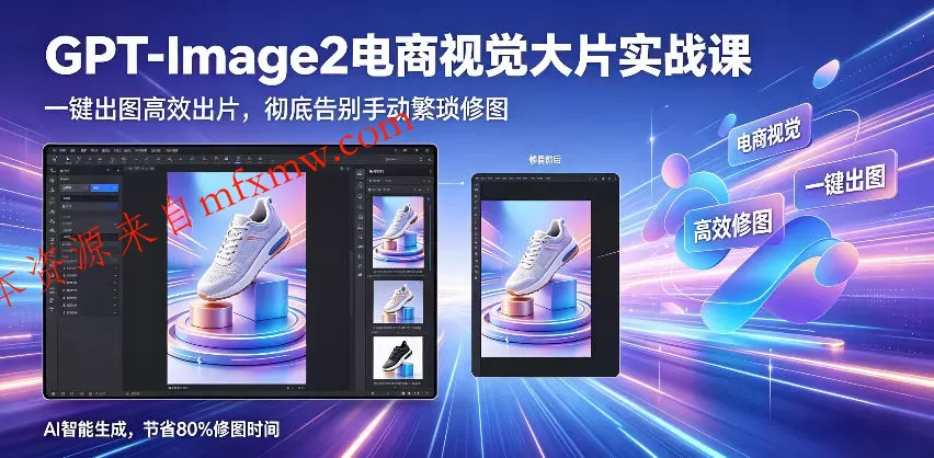 GPT-Image2电商视觉大片实战课,一键出图高效出片,彻底告别手动繁琐修图