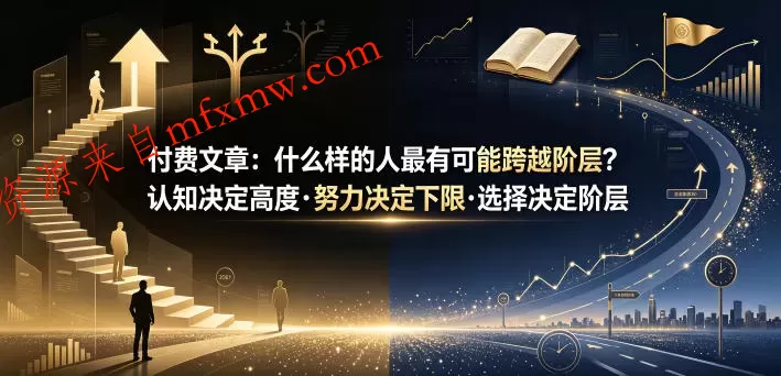 付费文章:什么样的人最有可能跨越阶层?认知决定高度·努力决定下限·选择决定阶层