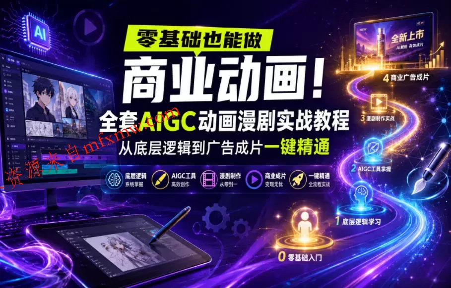 零基础也能做商业动画!全套AIGC动画漫剧实战教程,从底层逻辑到广告成片一键精通(更新0715)