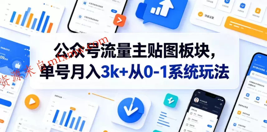 公众号流量主贴图板块,单号月入3k+从0-1系统玩法