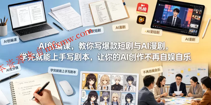 AI创编课,教你写爆款短剧与AI漫剧,学完就能上手写剧本,让你的AI创作不再自娱自乐(更新0521)