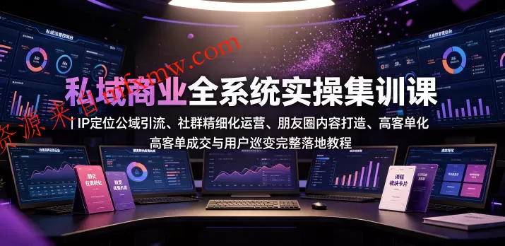 私域商业全系统实操课|IP定位公域引流、社群精细化运营、朋友圈内容打造、高客单成交与用户裂变完整落地教程