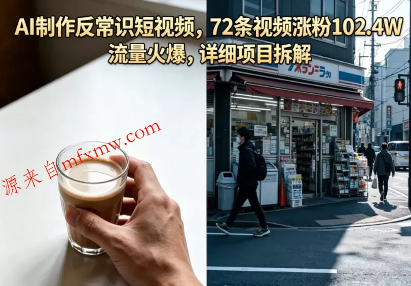 AI制作反常识短视频，72条视频涨粉102.4W，流量火爆，详细项目拆解
