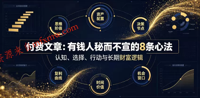 付费文章:有钱人秘而不宣的8条心法
