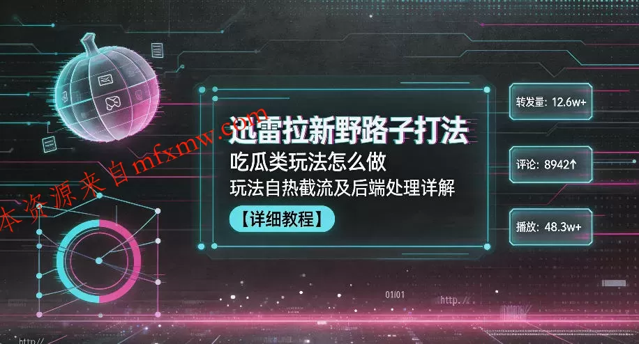 迅雷拉新野路子打法,吃瓜类玩法怎么做,玩法自热截流及后端处理详解