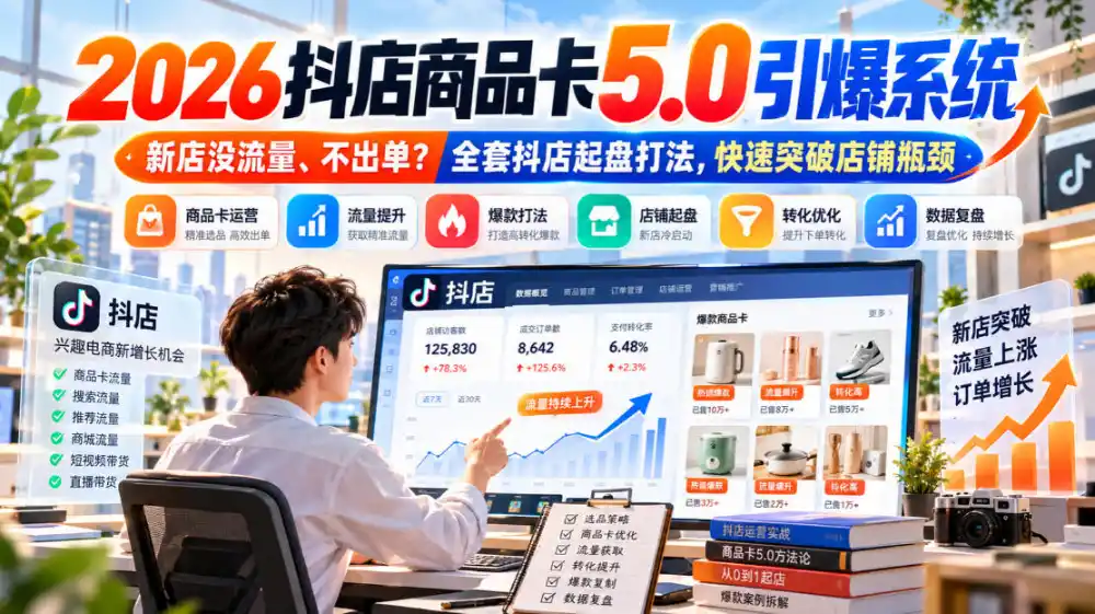 2026抖店商品卡5.0引爆店铺流量,新店没流量、不出单?全套抖店起盘打法,快速突破店铺瓶颈-免费项目网