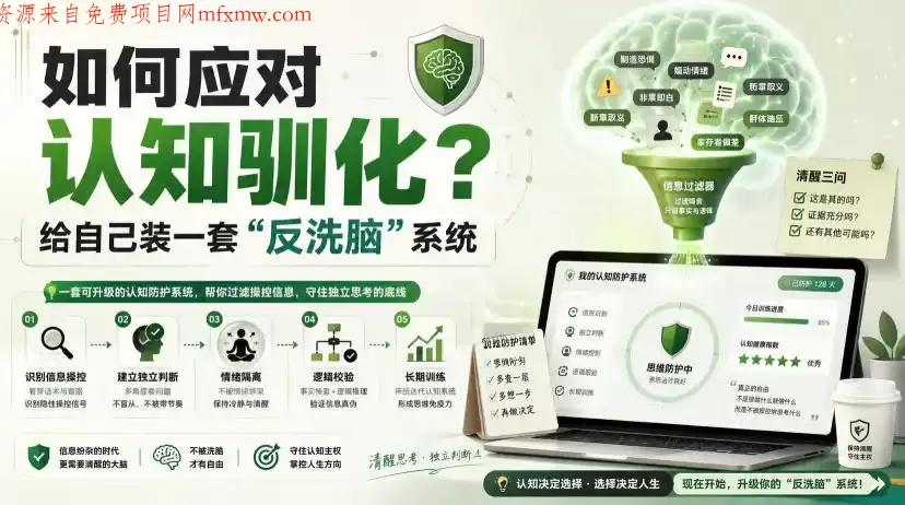 付费文章:如何应对认知驯化?给自己装一套“反洗脑”系统
