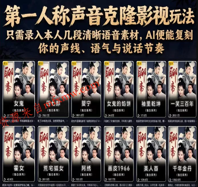 第一人称声音克隆影视玩法,只需录入本人几段清晰语音素材,AI便能复刻你的声线、语气与说话节奏