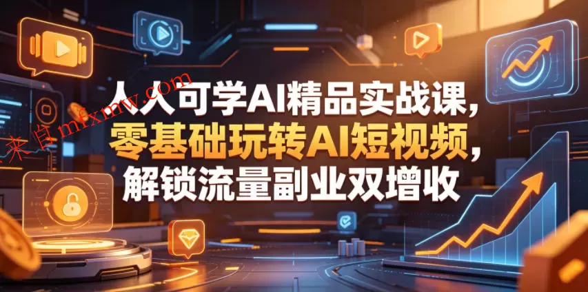 人人可学AI精品实战课，零基础玩转AI短视频，解锁流量副业双增收