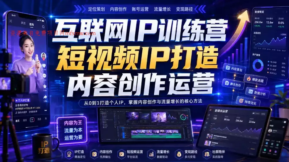 互联网IP训练营,短视频IP打造,内容创作运营