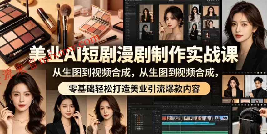 美业AI短剧漫剧制作实战课，从生图到视频合成，零基础轻松打造美业引流爆款内容