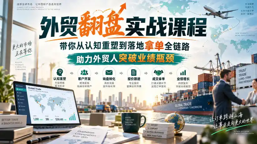 外贸翻盘实战课程，带你从认知重塑到落地拿单全链路，助力外贸人突破业绩瓶颈-免费项目网