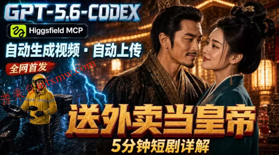 GPT-5.6 Codex+Higgsfield MCP：一条指令生成5分钟短剧并自动上传YouTube（油管）