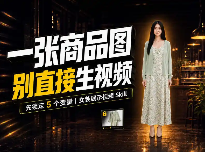 女装AI视频总翻车?问题不在提示词,女装展示视频Skill先锁定5个变量!-免费项目网